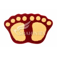 Коврик д/в SHAHINTEX MICROFIBER ЛАПКИ соединенные 40*60 красный Коврик д/в SHAHINTEX MICROFIBER ЛАПКИ соединенные 40*60 красный