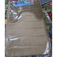 Набор ковриков в ванну Велюр Полоса 50*80+50*40 капучино (1930)