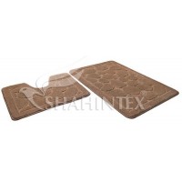 Набор ковриков д/в SHAHINTEX ЭКО 45*71+45*43 кофе с молоком 55 Набор ковриков д/в SHAHINTEX ЭКО 45*71+45*43 кофе с молоком 55
