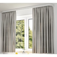 Комплект портьер "Сканди" 130*150 стальной (2шт) Комплект портьер "Сканди" 130*150 стальной (2шт)