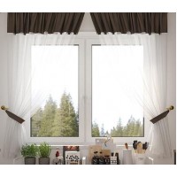 Комплект портьер "Софт-Вуаль" с подхватами 135*160 трюфель (2шт) Комплект портьер "Софт-Вуаль" с подхватами 135*160 трюфель (2шт)