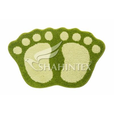 Коврик д/в SHAHINTEX MICROFIBER ЛАПКИ соединенные 40*60 салатный