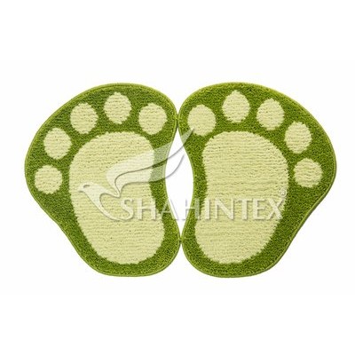 Коврик д/в SHAHINTEX MICROFIBER ЛАПКИ разделенные 50*80 салатный 58