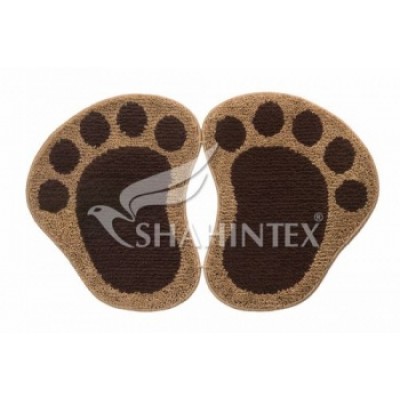 Коврик д/в SHAHINTEX MICROFIBER ЛАПКИ разделенные 50*80 шоколадный 37