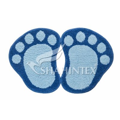 Коврик д/в SHAHINTEX MICROFIBER ЛАПКИ разделенные 50*80 синий 56