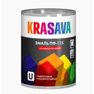 Эмаль ПФ 115 серая 0,9 кг KRASAVA