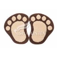 Коврик д/в SHAHINTEX MICROFIBER ЛАПКИ разделенные 40*60 коричневый 34 Коврик д/в SHAHINTEX MICROFIBER ЛАПКИ разделенные 40*60 коричневый 34