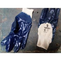 П001 Перчатки синие облитые лайт П001 Перчатки синие облитые лайт