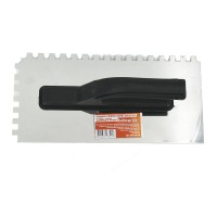 Гладилка зубчатая Bohrer 130х270 мм 8х8 мм (нерж. сталь) с пластиковой рукояткой Гладилка зубчатая Bohrer 130х270 мм 8х8 мм (нерж. сталь) с пластиковой рукояткой