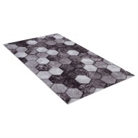 Коврик вырезной PRINT "Соты мрамор" антиск. 50х80 черно-серый Коврик вырезной PRINT "Соты мрамор" антиск. 50х80 черно-серый