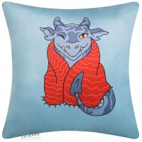 Подушка декор. Дракоша в пледе бархат 40*40 голубой Подушка декор. Дракоша в пледе бархат 40*40 голубой