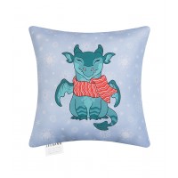 Подушка декор. Дракоша в шарфе бархат 40*40 иней Подушка декор. Дракоша в шарфе бархат 40*40 иней