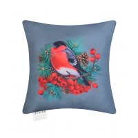 Подушка декор. Снегирь габардин 40*40 серо-голубой Подушка декор. Снегирь габардин 40*40 серо-голубой