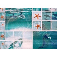 Коврик мерный ПВХ фотопечать 0,80х15 м FV09 Плитка Дельфины Коврик мерный ПВХ фотопечать 0,80х15 м FV09 Плитка Дельфины