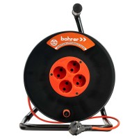 Удлинитель ПВС на катушке 30м - Bohrer - 4000 Вт (3х2,5мм, с заземлением) Удлинитель ПВС на катушке 30м - Bohrer - 4000 Вт (3х2,5мм, с заземлением)