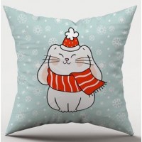 Подушка декор. Зайка 38*38 в шарфе Подушка декор. Зайка 38*38 в шарфе