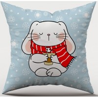 Подушка декор. Зайка 38*38 с кофе Подушка декор. Зайка 38*38 с кофе