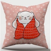 Подушка декор. Зайка 38*38 в пледе Подушка декор. Зайка 38*38 в пледе