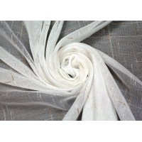 Тюль ЛЁН 300*260 с утяж белый с золотом ГП Тюль ЛЁН 300*260 с утяж белый с золотом ГП