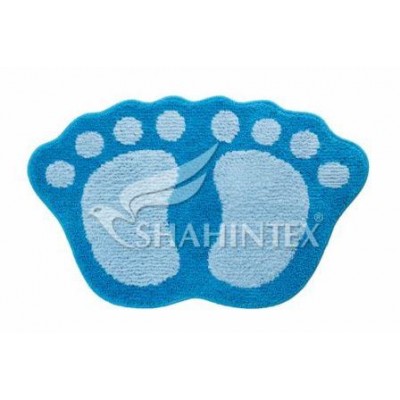 Коврик д/в SHAHINTEX MICROFIBER ЛАПКИ соединенные 40*60 голубые 11