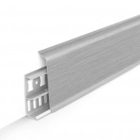 186 Плинтус напольный 70мм 2,2м "Деконика", Алюминий 186 Плинтус напольный 70мм 2,2м "Деконика", Алюминий