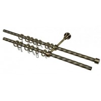 3,0 Карниз ков. Твист d16мм антик-зол 2-х ряд сост в труб. 3,0 Карниз ков. Твист d16мм антик-зол 2-х ряд сост в труб.