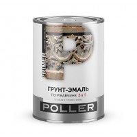 Грунт-эмаль с молотковым эффектом 3в1 по ржавчине Коричневая 0,8л POLLER Грунт-эмаль с молотковым эффектом 3в1 по ржавчине Коричневая 0,8л POLLER