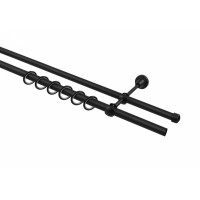 1,6 Карниз ков. d16мм черный 2-х ряд  в труб.